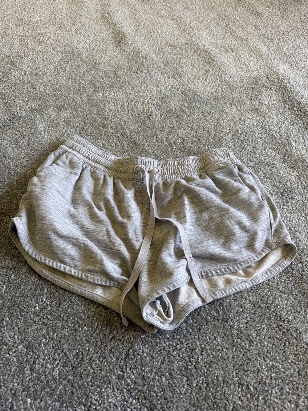 Bobbie Brooks Light Gray Athletic Lounge Shorts with Drawstring